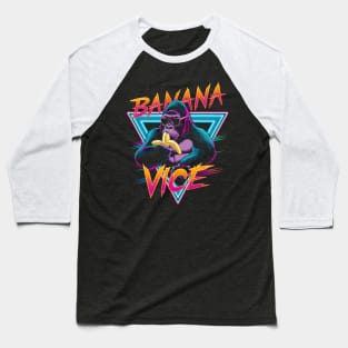 Banana Vice - Synthwave Gorilla Baseball T-Shirt